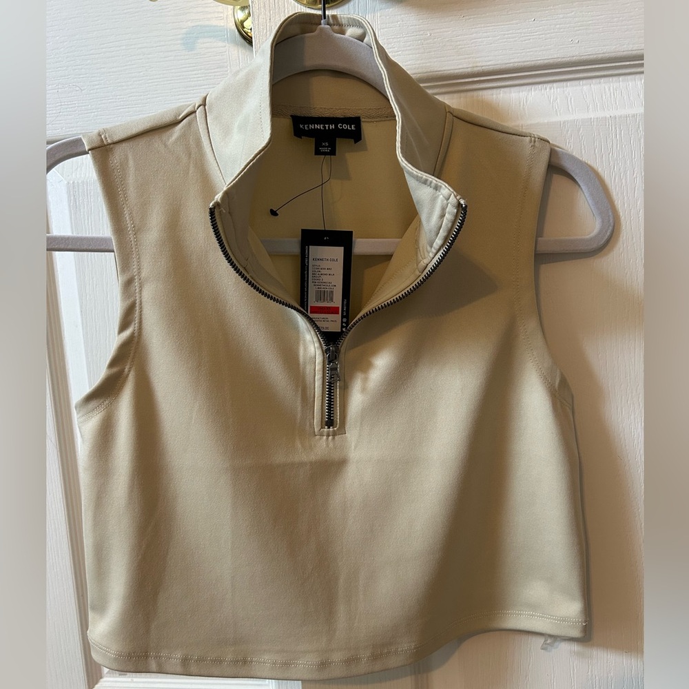 KENNETH COLE - NWT - Beige 1/4 Zip-Up Top